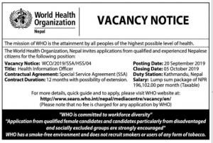 WHO nepal vacancy