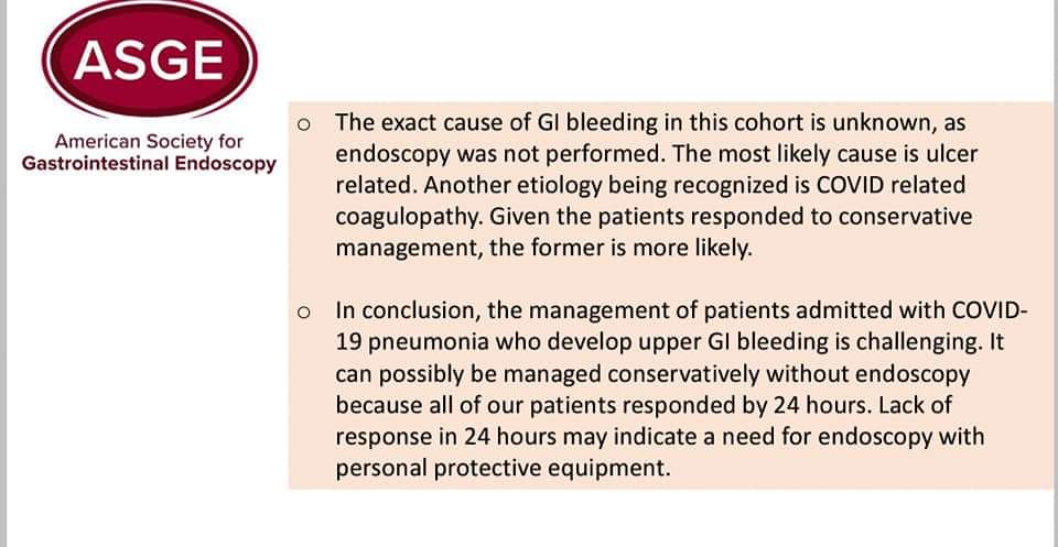 Corona updates:ASGE2020-Upper GI bleeding and endoscopy..